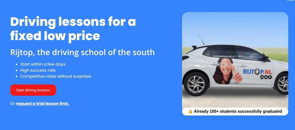 Example: clean structure + clear call-to-action → more inquiries